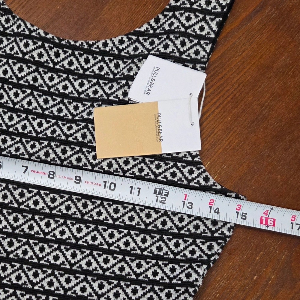 Pull & Bear‎ black & white skater tank crossback dress Womens size Medium NWT - Picture 10 of 12